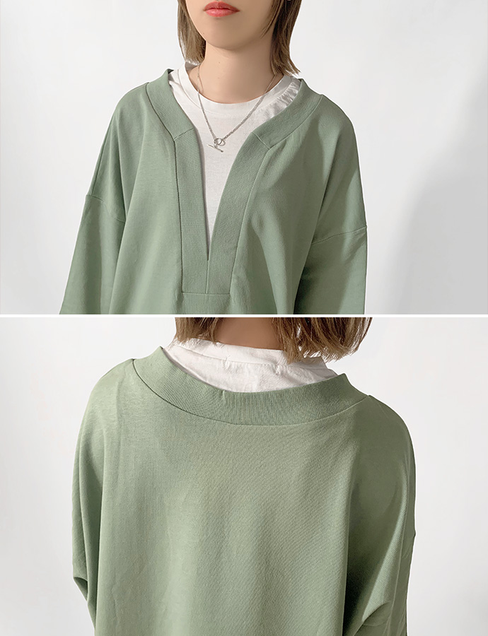 カットソー チュニック トップス プルオーバー フェイクレイヤード 重ね着風 ミニ裏毛 レディース 送料無料 |  | 17