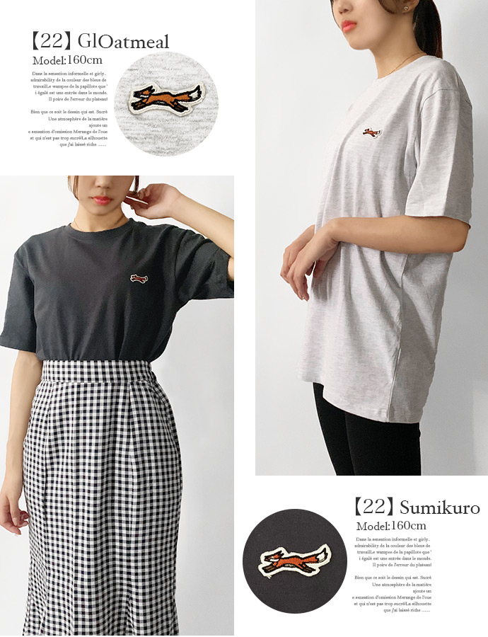 Tシャツ トップス レディース 半袖 コットン 天竺 ワッペン 刺繍