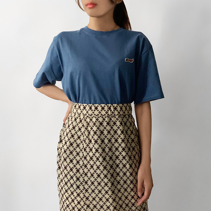 Tシャツ トップス レディース 半袖 コットン 天竺 ワッペン 刺繍 キツネ ライオン ペンギン オーバーサイズ ユニセックス 男女兼用 送料無料 |  | 05