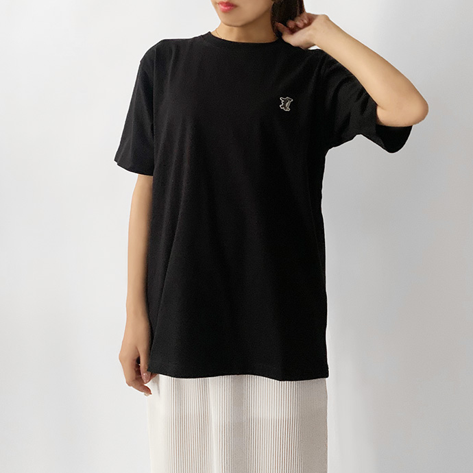 Tシャツ トップス レディース 半袖 コットン 天竺 ワッペン 刺繍 キツネ ライオン ペンギン オーバーサイズ ユニセックス 男女兼用 送料無料 |  | 10