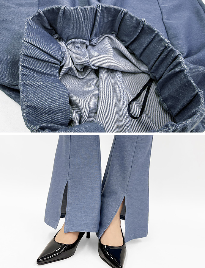 タイムセール フレアパンツ レギンス パンツ センタースリット センタープレス 薄手 デニム風 ウエストゴム ストレッチ 伸縮性 ボトムス レディース 送料無料 |  | 19