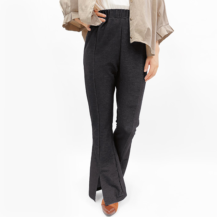 タイムセール フレアパンツ レギンス パンツ センタースリット センタープレス 薄手 デニム風 ウエストゴム ストレッチ 伸縮性 ボトムス レディース 送料無料 |  | 03