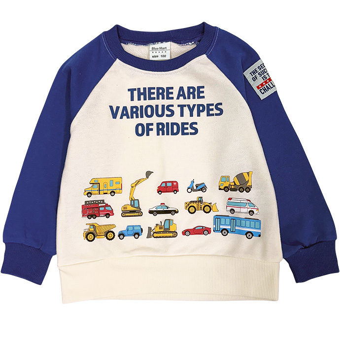 タイムセール トレーナー スウェット プルオーバー 長袖 トップス 裏毛 車 緊急車両 救急車 パトカー 消防車 アソート 子供服 キッズ 男の子 男児 送料無料 |  | 04