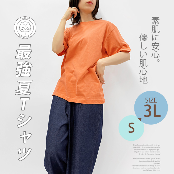 Tシャツ 半袖Tシャツ 綿100% カットソー インナー インド綿 クルー
