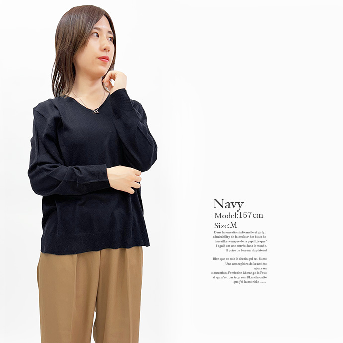 タイムセール ニット セーター トップス プルオーバー インナー 前後Vネック 長袖 滑らか スリット 無地 オフィス 仕事 カジュアル レディース 送料無料 |  | 15