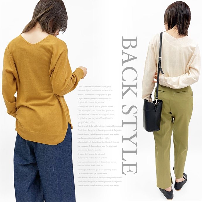 タイムセール ニット セーター トップス プルオーバー インナー 前後Vネック 長袖 滑らか スリット 無地 オフィス 仕事 カジュアル レディース 送料無料 |  | 16