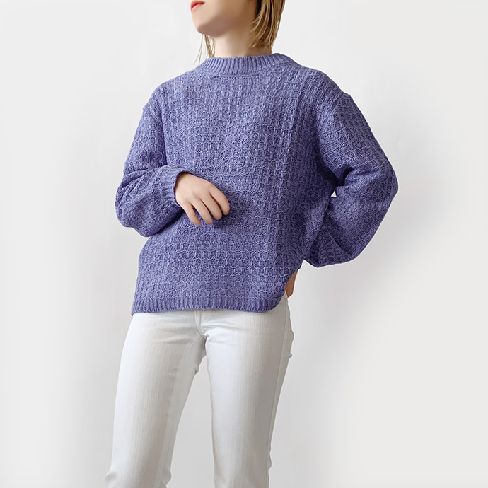 ニット セーター テープヤーン プルオーバー ゆったり シンプル 長袖 クルーネック ボリュームスリーブトップス レディース 値下げ 送料無料 |  | 03
