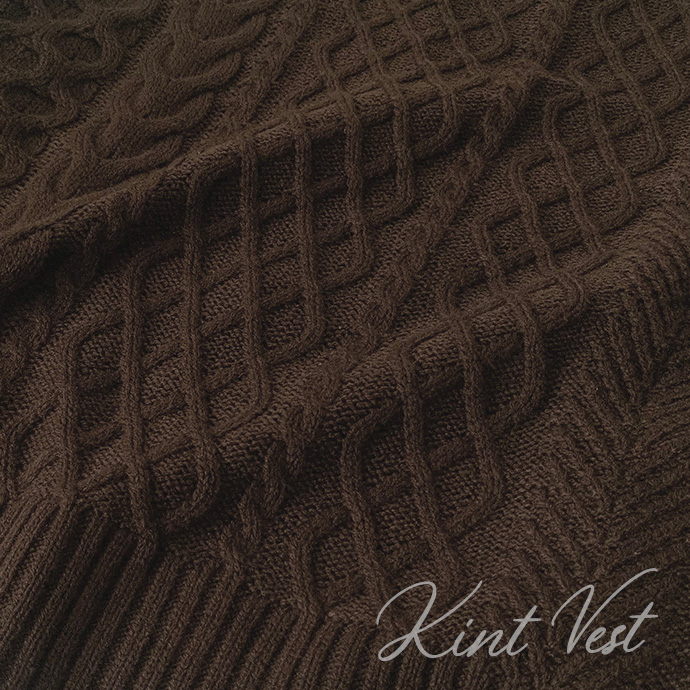 ベスト ニットベスト ケーブルニット シャツ ブラウス アンサンブル 2点セット 長袖シャツ スタンドカラー レイヤード ケーブル編み 送料無料 |  | 19