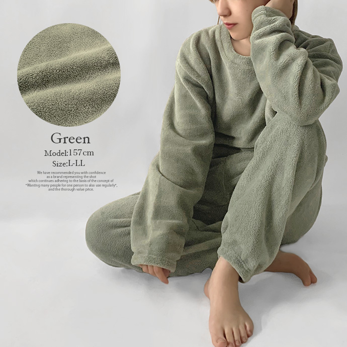 セットアップ 上下組 上下セット 部屋着 ルームウェア パジャマ トレーナー トップス パンツ おうち時間 ボア ウエストゴム 防寒 送料無料 |  | 15