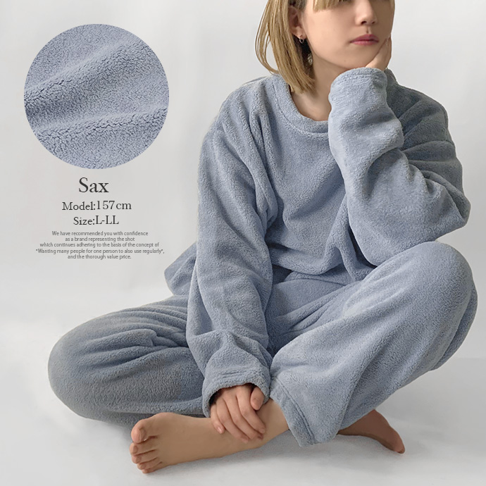 セットアップ 上下組 上下セット 部屋着 ルームウェア パジャマ トレーナー トップス パンツ おうち時間 ボア ウエストゴム 防寒 送料無料 |  | 16