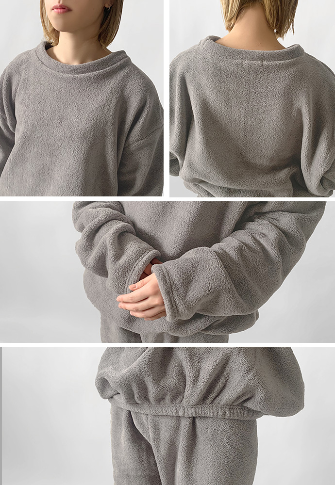 セットアップ 上下組 上下セット 部屋着 ルームウェア パジャマ トレーナー トップス パンツ おうち時間 ボア ウエストゴム 防寒 送料無料 |  | 20