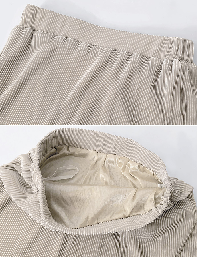 スカート プリーツスカート ひざ丈スカート ミディアム　膝丈 ウエストゴム 総ゴム サテン生地 光沢感 送料無料 値下げ |  | 14