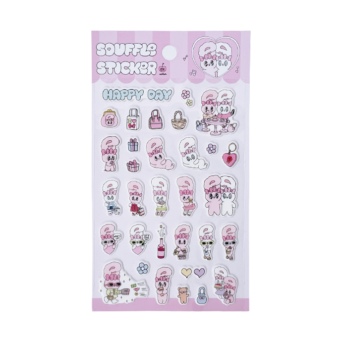 シール ぷくぷく ぷっくり エスターバニー 立体シール デコシール ぷにぷに バラ売り 1枚売り 単品 デコレーション キャラクター 韓国 キッズ 送料無料 |  | 03