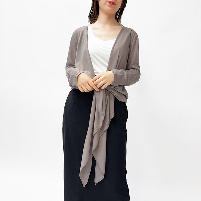 カーディガン ロングカーデ チュニック 2way UVカット UVケア 羽織り 紫外線対策 冷房対策 オフィス 体型カバー 薄手 前結び 長袖 レディース 送料無料 |  | 03