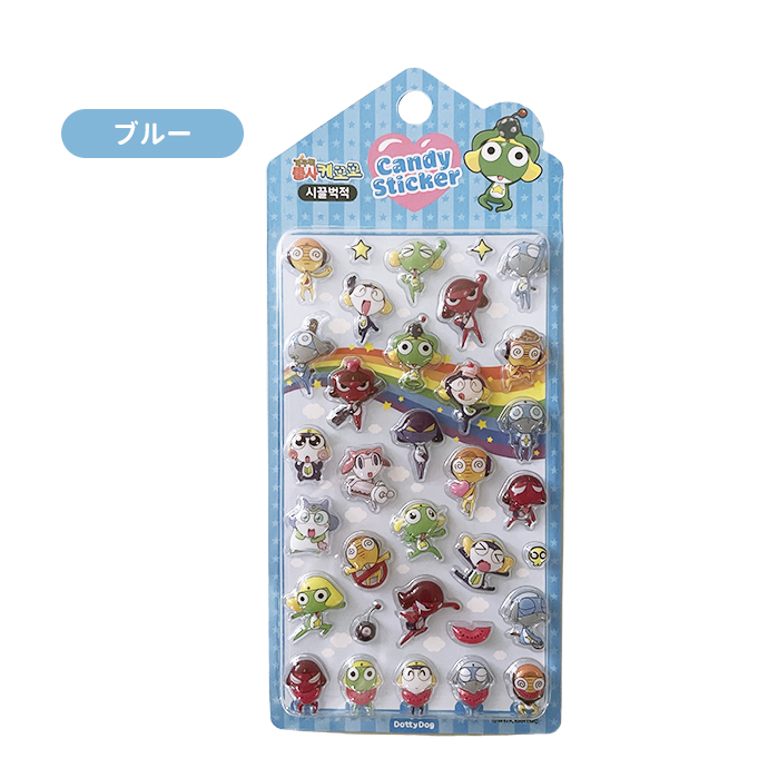 ケロロ軍曹 マスコットフィギュア ケロロ小隊カプセルシール シール ぷくぷく ぷっくり ケロロ軍曹 立体 クリア 透明 バラ売り 1枚
