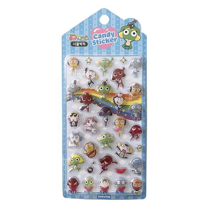 シール ぷくぷく ぷっくり ケロロ軍曹 立体 クリア 透明 バラ売り 1枚