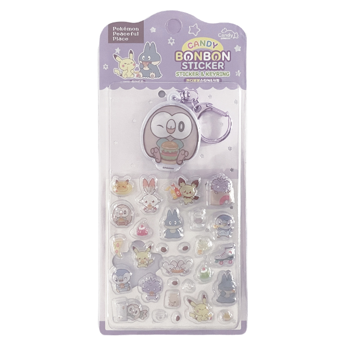 シール ステッカー ぷくぷく ぷっくり 3D 立体 クリア キーホルダー