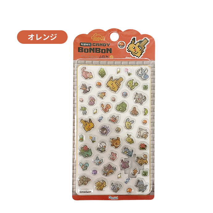 シール ぷくぷく ぷっくり ポケモン 3D 立体 クリア 透明 ドット絵