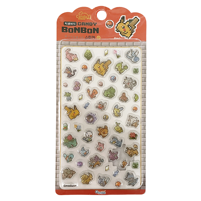 ポケモンシール　トップ③　バラ売り可 シール ぷくぷく ぷっくり ポケモン 3D 立体 クリア 透明 ドット絵