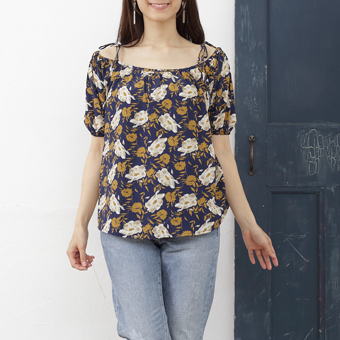 ブラウス カットソー オフショルダー オフショル レディース 半袖 肩