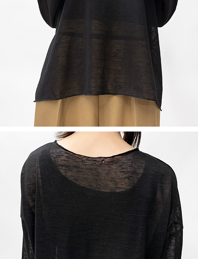 カットソー スラブカットソー シアー トップス Tシャツ レイヤード 透け感 長袖 クルーネック 冷房対策 紫外線対策 ゆったり レディース 送料無料 |  | 17