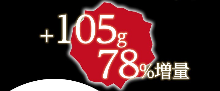 150g 78％増量