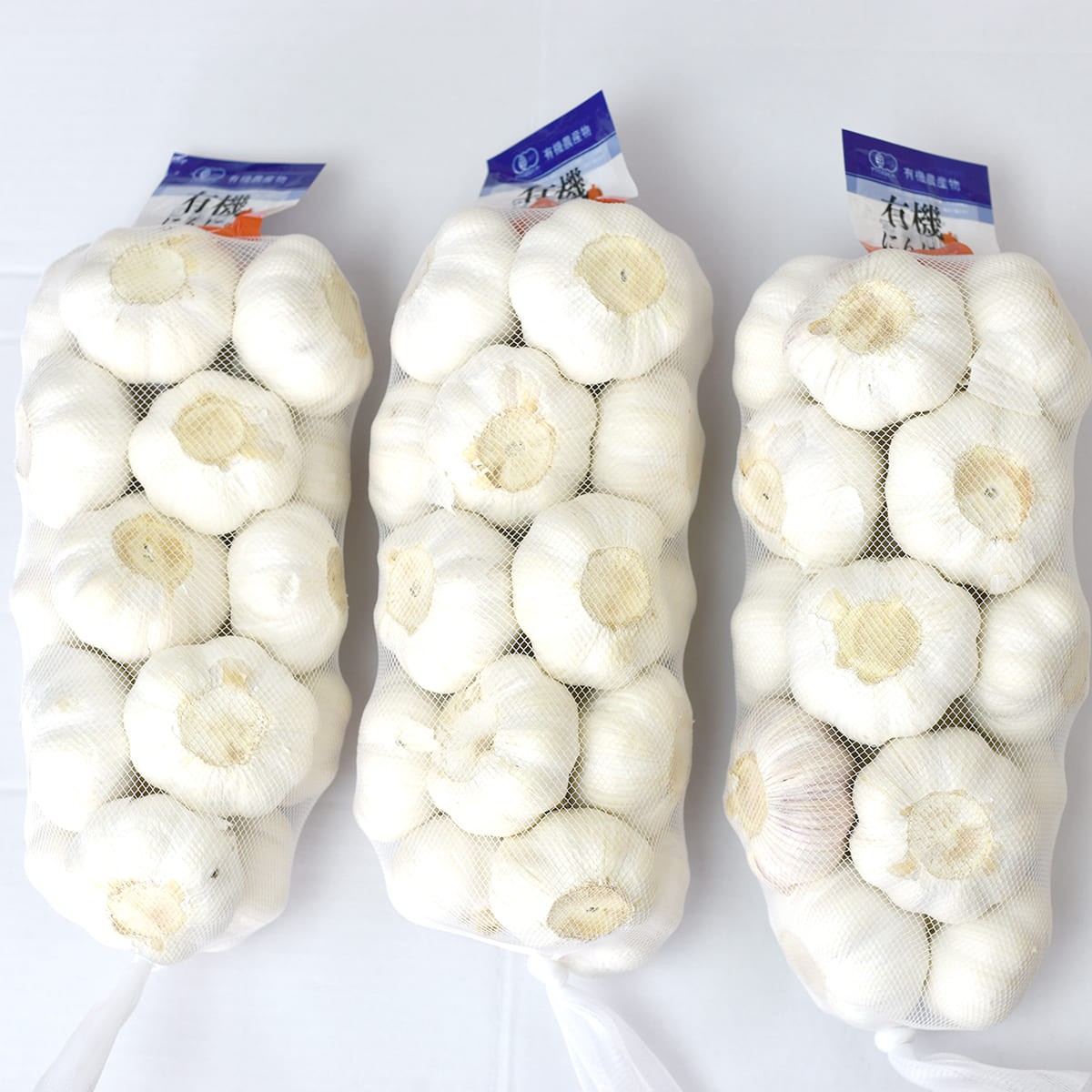 有機にんにく 1kg×3ネット 食用におすすめ 中国産 上海嘉定種（ホワイト）