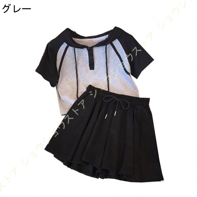 ガールズ セットアップ 子供服 女の子 ジャージ 上下セット 半袖Tシャツ スカート 2点セット キ...