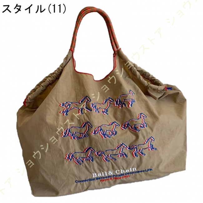 ショッピングバッグエコバッグ 刺繍環境にやさしい布バッグ ボール チェーン刺繍ナイロン ハンドバッグ...