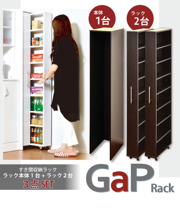 すき間収納ラック【GaP】ラック2台+専用ケースセット