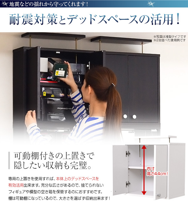 コレクションラック Luke ルーク 深型ハイタイプ 専用上置き - 整理