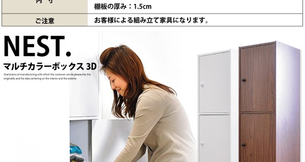 ホームテイスト（HOME taste） カラーボックス スリム 収納 ドア付き