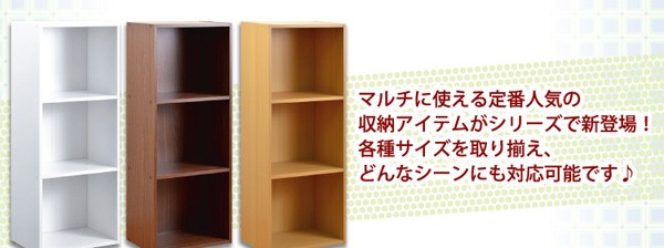 カラーボックスシリーズ【kara-bacoA4】3段A4サイズ　3個セット
