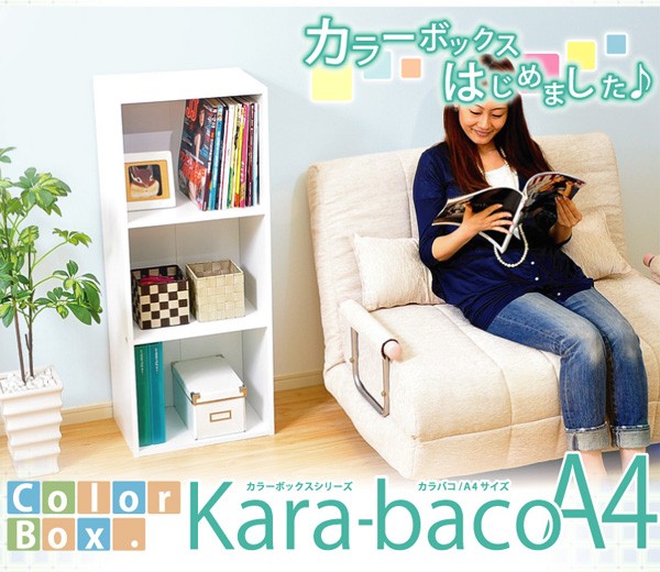 カラーボックスシリーズ【kara-bacoA4】3段A4サイズ