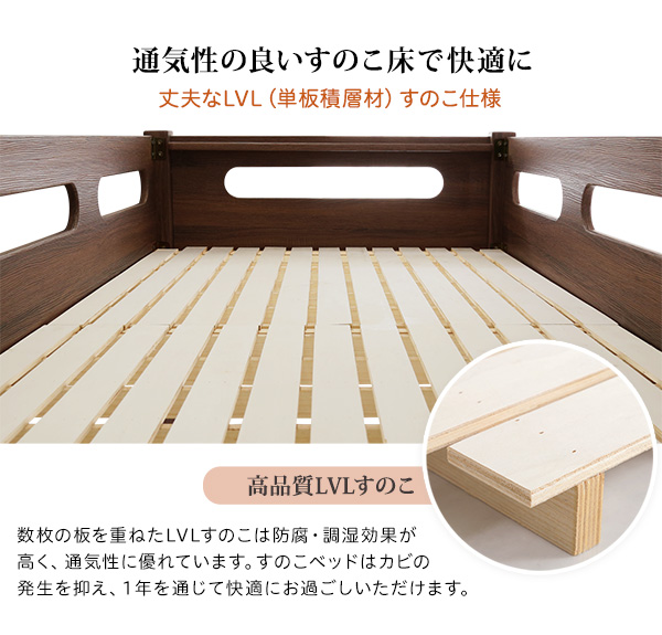 ベッド ロフトベッド 104×250×173.5cm 階段・棚付き フレームのみ
