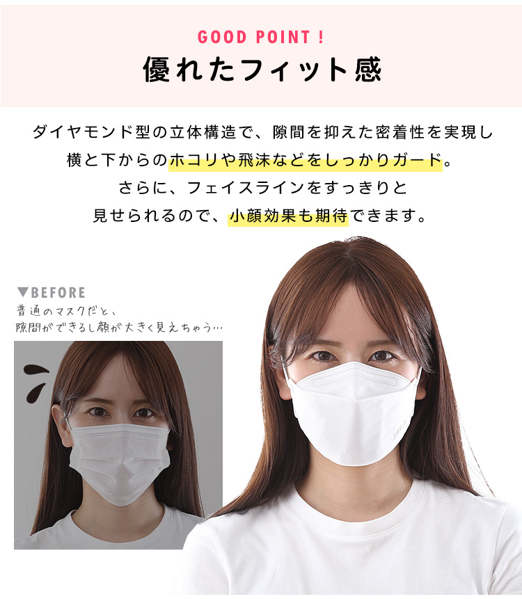 女性に人気！大人用マスク 口紅が付きにくい 100枚セット マスク