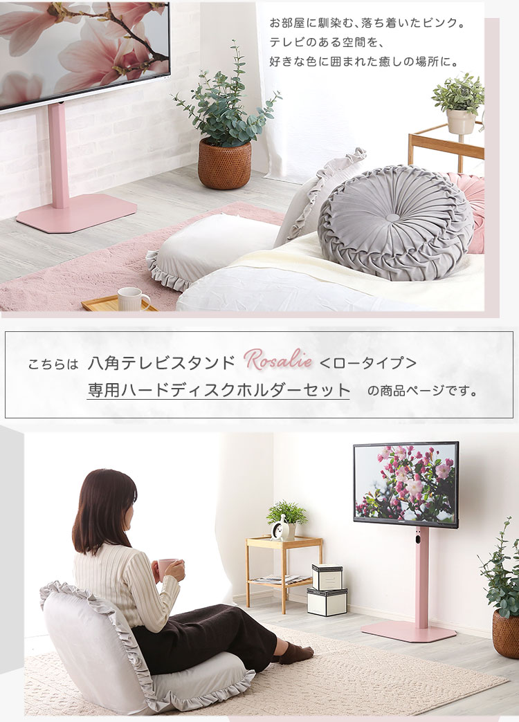 専用HDDホルダー付き 壁寄せ テレビスタンド ロータイプ 32型〜65型