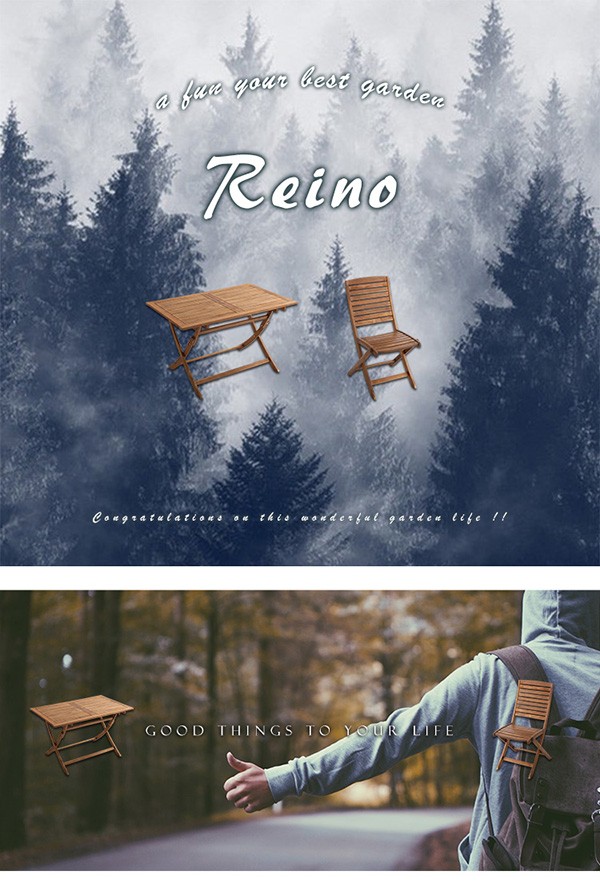 折りたたみガーデンテーブル・チェア（5点セット）人気のアカシア材、パラソル使用可能 Reino-レイノ- ガーデンファニチャー 
