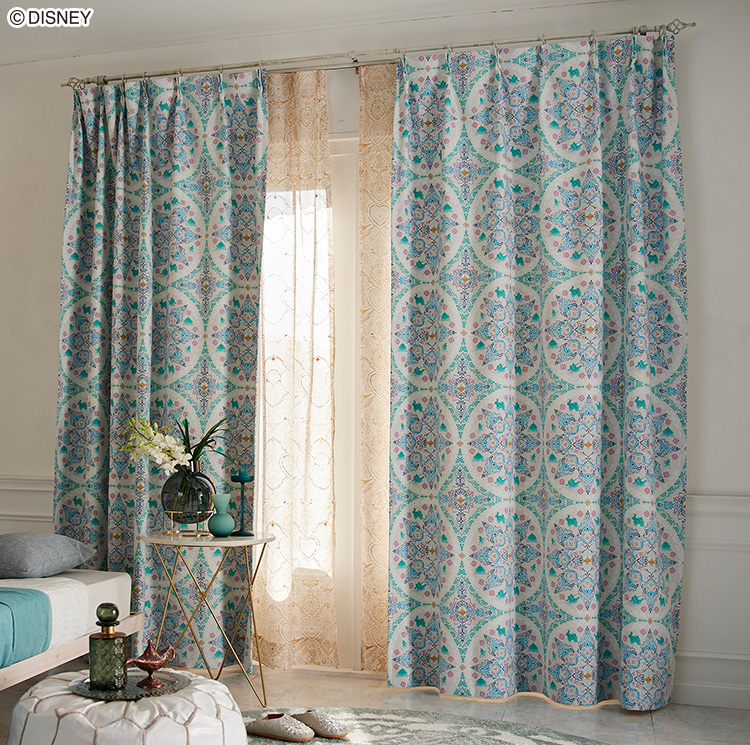 Disney（ディズニー） カーテン アラジン ジャスミン 遮光2級 ドレープ