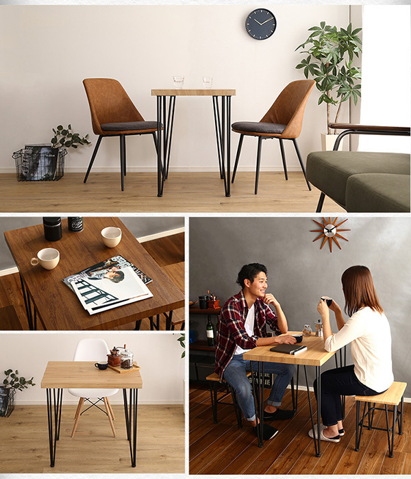 ダイニングテーブル 75×56×73cm 四角形 シャビーオーク