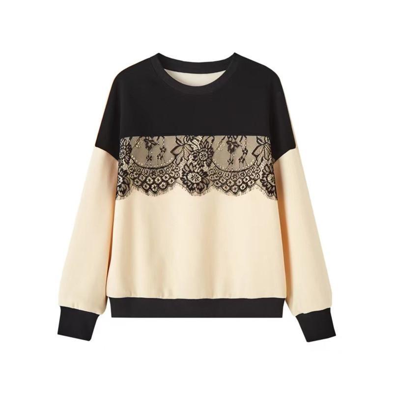 パーカー レディース 秋コーデ プルオーバー レース 秋服 カジュアル アウター カットソー 細身 着痩せ Tシャツ スウェット トレーナー 春秋 通勤 ビジネス パーカー レディース 秋コーデ プルオーバー レース 秋服