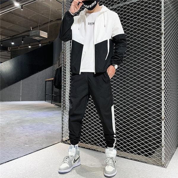 メンズ セットアップ ジャージー 配色 長袖トップス スポーツ 楽天市場】2点セット 韓国風 ジャージセット セットアップ