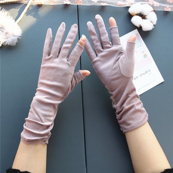 手袋 レディース UVカット手袋 日焼け防止 夏用 指切り 柔らかい 運転 メッシュ 紫外線対策 自...