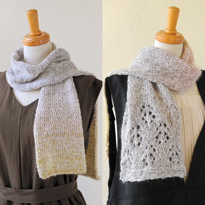 リッチモア 繭とカウント10グラデーションのストール｜あみもの 手編み