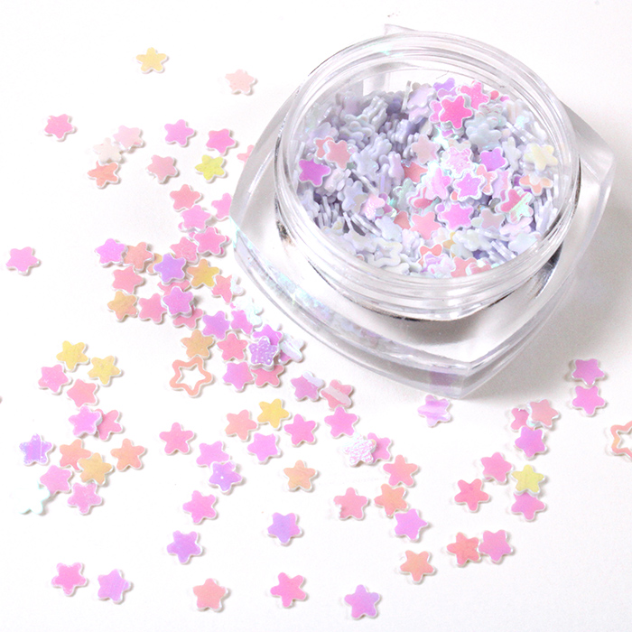 スパンコール 花 ハート 星 | キラキラ パーツ オーロラカラー