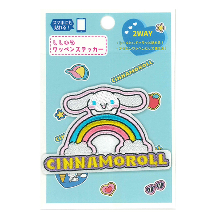 2way刺しゅうワッペンステッカー サンリオ シナモロール ハローキティ