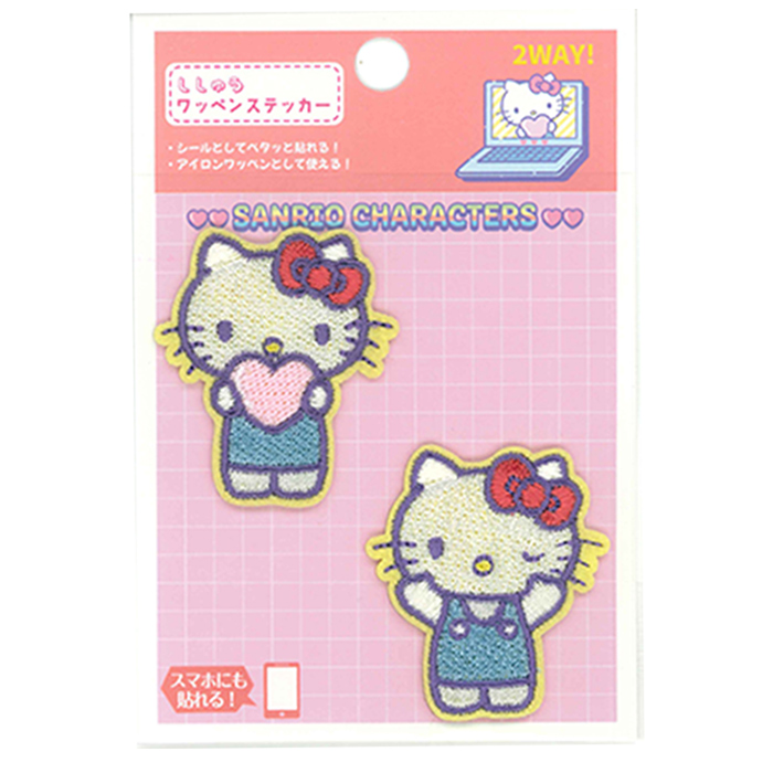 2way刺しゅうワッペンステッカー サンリオ 2個入 シナモロール ハロー