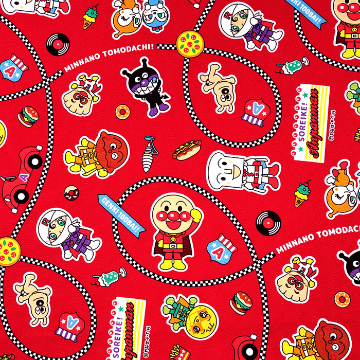 アンパンマン ドライブループ柄 オックス 50cm単位 | 切売り 切り売り