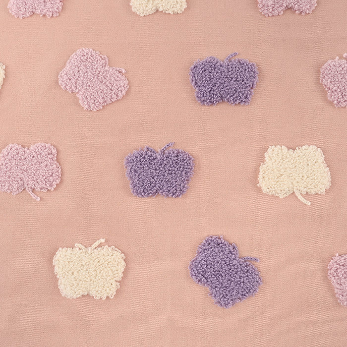 Tufting like チョウチョ柄 タフティング風凹凸刺繍 50cm単位