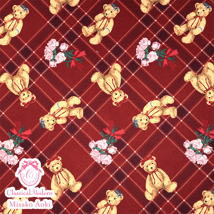 クラシカルモダン あこがれくま ポリエステルツイル 50cm単位 | 切売り